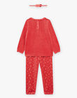 Coral velvet pajamas with shiny hearts print DOUZETTE / 22H5PF22PYJ419
