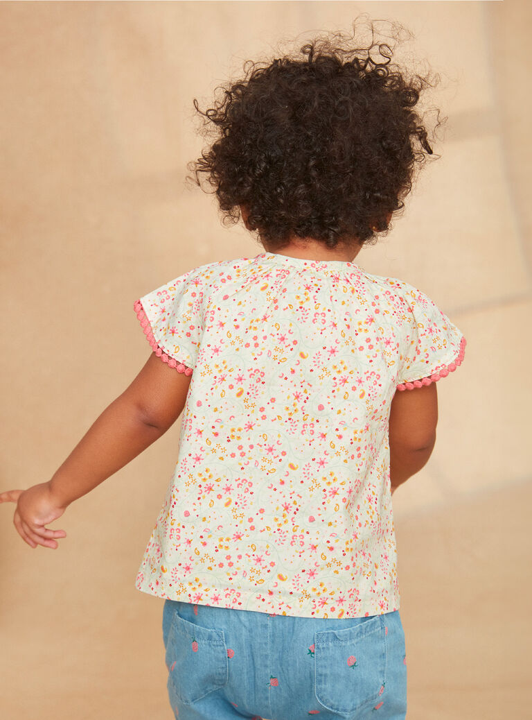 Beige floral blouse Beige floral blouse KASOLENE / 24E1BFO1CHE001