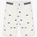 Boy white twill shorts with car embroidery