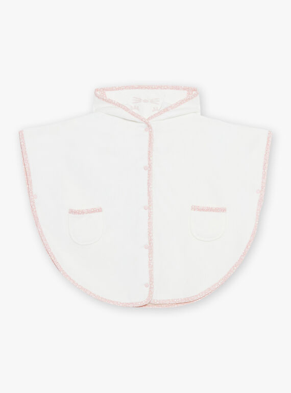 Off white floral bath cape with cat head hood and 3D ears FECERISE / 23E5BF21CDB001