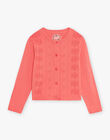 Child girl pink openwork vest CUIGETTE / 22E2PFJ1CARD318