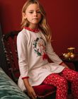 Christmas print velvet pajama top and pants set DOUFRETTE / 22H5PF71CHN001