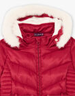 Baby girl's red reversible padded jacket with fancy print BLODODETTE1 / 21H2PFD2D3ED302