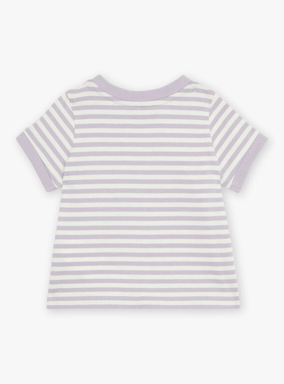 Lilac short sleeves striped t-shirt FAOCTAVE / 23E1BGO1TMCH700