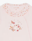 Soft pink velvet pajama top and bottom set FOLQUINE / 23E0NF61ENS321