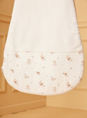 Ecru velvet baby sleeping bag LOVE / 24H0AM11TUR001