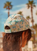 Ivory Floral Motif Cap with Bow KLISKETTE / 24E4PFR2CHA005