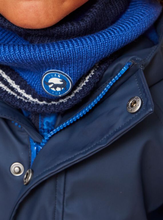 Three-colored snood in navy, white and bright blue ribbing DICOUAGE / 22H4PGG1SNOC207