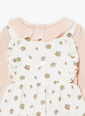 Ecru and pink bodysuit, romper and tights set LOUANE / 24H0CF12ENS001