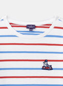 Striped Seagull Embroidered T-shirt KERAYAGE / 24E3PG41TML009