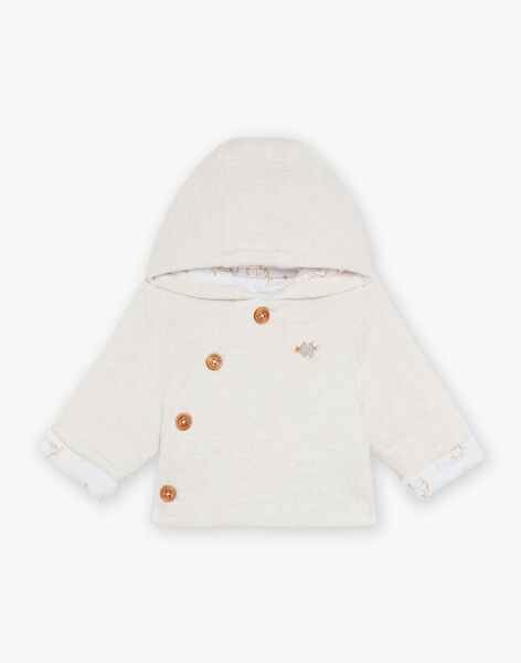 Off white hooded birth jacket in tubique FOLMER / 23E0CM61VESA011