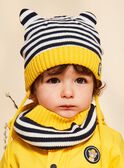 Navy blue 3D animated ears knit hat with stripes print FILAYNE / 23E4BG52BON070