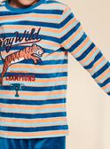 Dark velvet pyjama set with stripes FLORAYAGE / 23E5PG21PYJ202