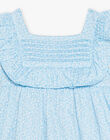 Child girl azure floral print dress CHYVOETTEX / 22E2PFW1ROBC201