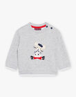 Grey mottled fleece sweater DAETIENNE / 22H1BGE1SWE943