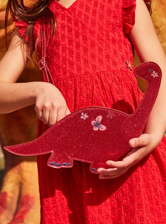 Sequined shoulder bag child girl dinosaur shape CAIZAETTE / 22E4PFP1BESD330