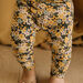 Yellow flower print cotton leggings