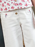 Child girl ecru wide leg jeans CILOUETTE / 22E2PF81PAN001