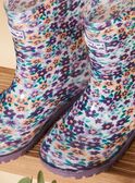Purple rain boots with floral print FAPLUIETTE / 23N10PF11D0C708