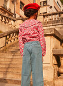 Pink, red and lilac blouse with floral print in brushed twill GORYETTE / 23H2PFD1CHE001