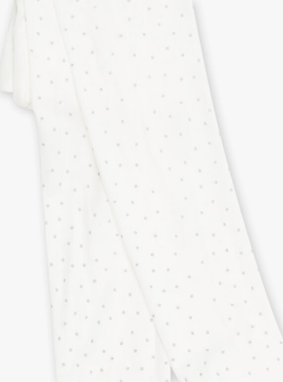 Ivory foam tights with silver polka dots. FRECOLETTE / 23E4PFI1COL005