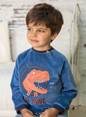 Boy's pyjama T-shirt and pants navy blue and white BEDINAGE / 21H5PG65PYJ208