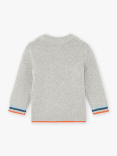 Baby boy's grey knitted sweater with fantasy sheep pattern BANINO / 21H1BGL1PUL943