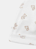 White NEWBORN BEANY MONI / 25E0AM11BNA000