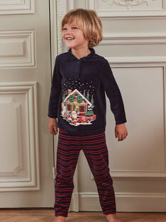 Child boy's navy blue Christmas pajamas BOBIAGE / 21H5PGI2PYJ070