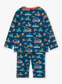 Dinosaur-print petrol blue pyjamas in jersey GRUDIAGE / 23H5PG14PYJ716