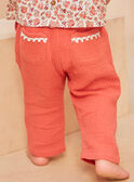 Embroidered terracotta trousers KANOEMIE / 24E1BFE1PANE415