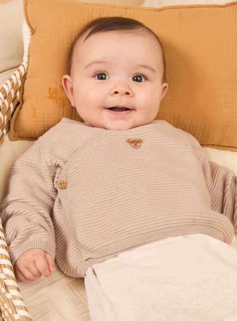 Beige KNITTED BABY CARDIGAN NONCE / 25H0NM21BTRI814