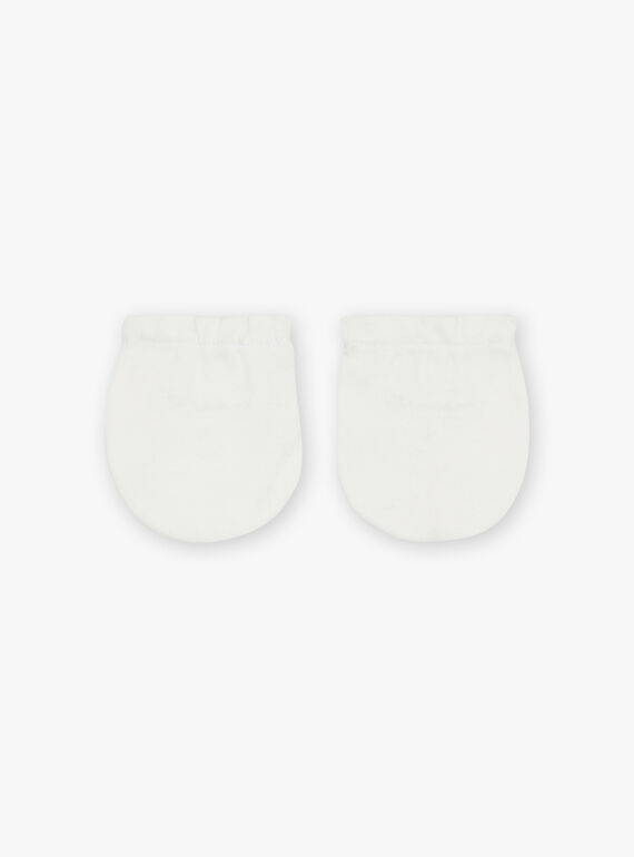 Ecru birth mittens in organic cotton GOBEL / 23H0AMB1MFN001