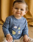 Blue and white t-shirt with fine stripes DABILLY / 22H1BG52TMLC207