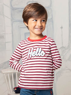 Boy's long sleeve striped T-shirt with Hello lettering BEBILAGE / 21H3PG52TML001