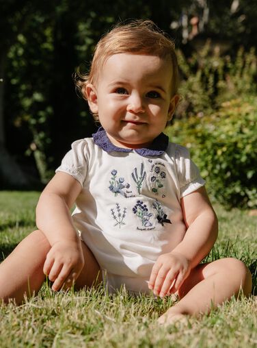 Flower embroidered T-shirt body Flower embroidered T-shirt body FANELLY / 23E1BFN1BOD001