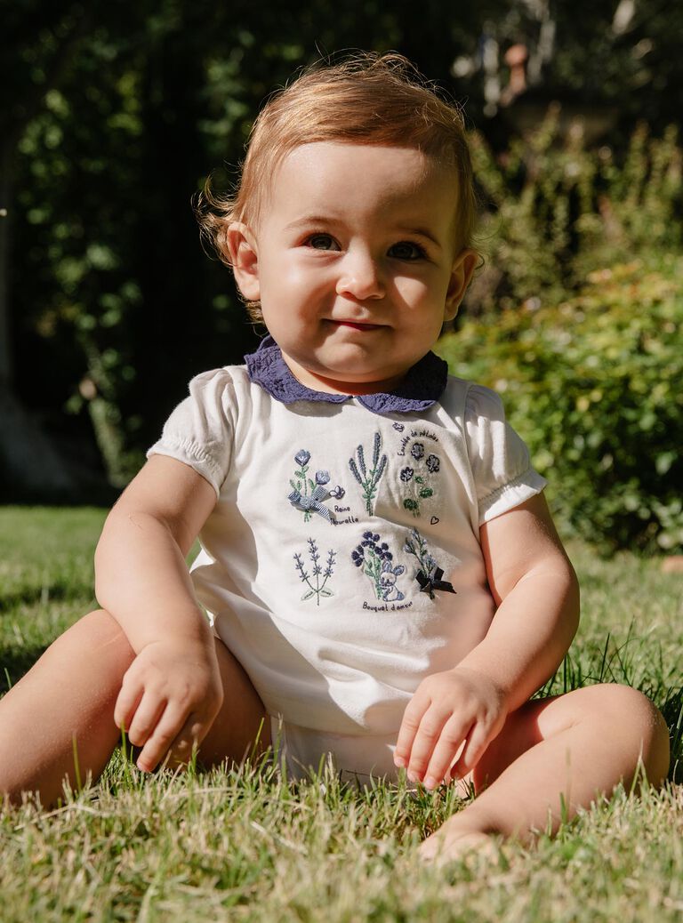 Flower embroidered T-shirt body Flower embroidered T-shirt body FANELLY / 23E1BFN1BOD001