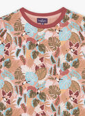 Peach tropical print T-shirt FICHEMAGE / 23E3PGD1TMC413