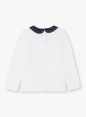 Long sleeve t-shirt ecru with claudine collar for girls BROTOZETTE2 / 21H2PFB4TML001