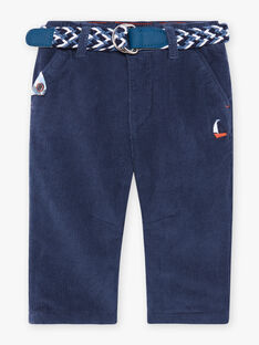 Baby boy blue velvet pants with removable belt BANESTOR / 21H1BGL2PANC230