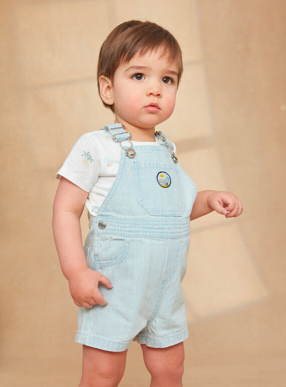 Striped Light Denim Twill Short Overall KAVAL / 24E1BGR1SACP272