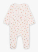 Soft pink heart and flower print velvet sleep suit FECASSIS / 23E5BF24GRED300