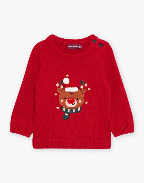 Red knitted Christmas sweater DAXAVIER / 22H1BG91PULF528