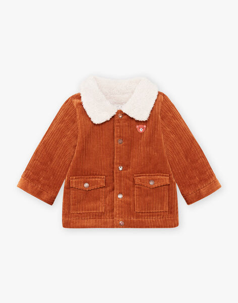 Baby boy's velvet jacket with embroidered teddy BIOCTAVE / 21H1BGD1VES809