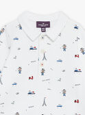 Ecru polo shirt with Paris print GAIXOU / 23H1BGD1POL001