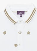 White polo shirt with leaf print KRIPOLAGE 2 / 24E3PGK2POL000