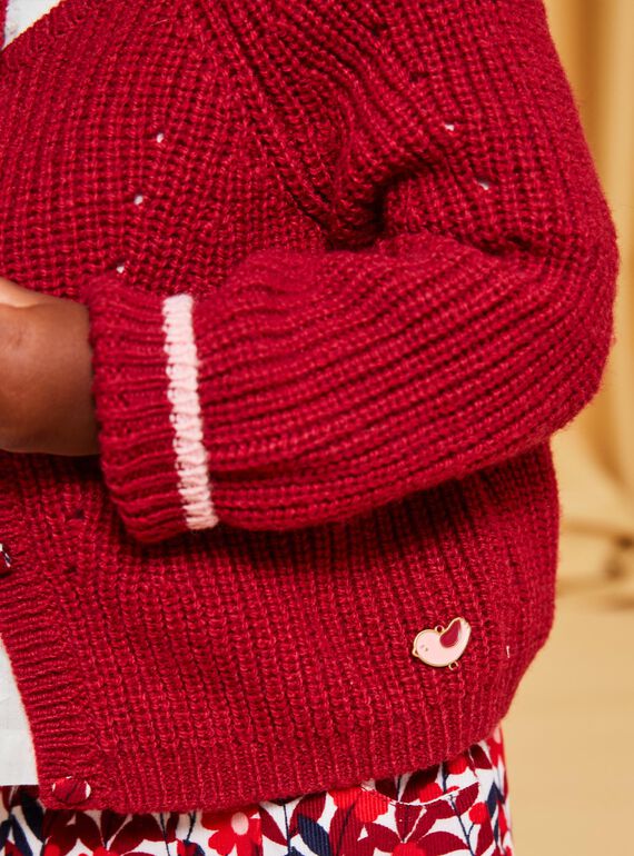 Red knit cardigan DAOLIVIA / 22H1BFX2CARF526