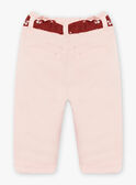 Baby girl nude twill pants with floral print belt CABATA / 22E1BF71PAND319
