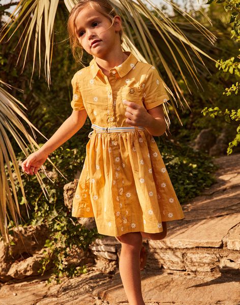 Yellow floral print shirt dress FASOLETTE / 23E2PF82ROBB105