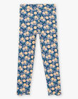 Navy blue orange and flower print leggings FLALEGETTE 2 / 23E2PFO2LG608